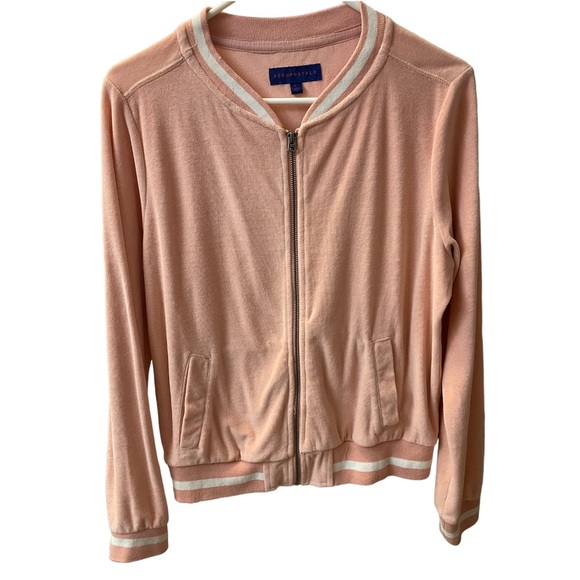 Aeropostale pink varsity stripe jacket - Picture 1 of 3